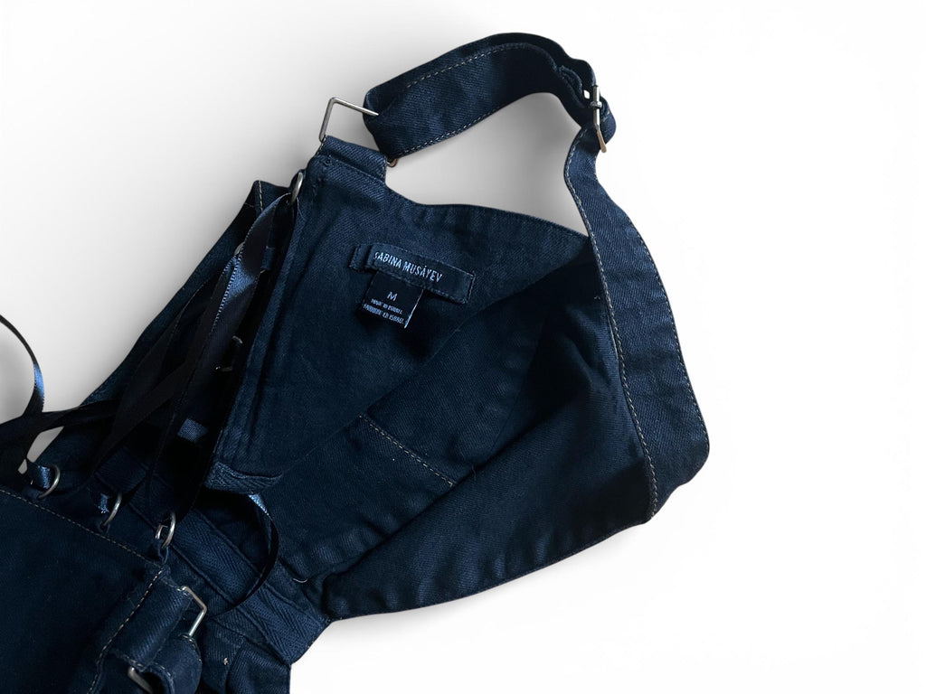 Top Corsetto Nero con Lacci sul Retro