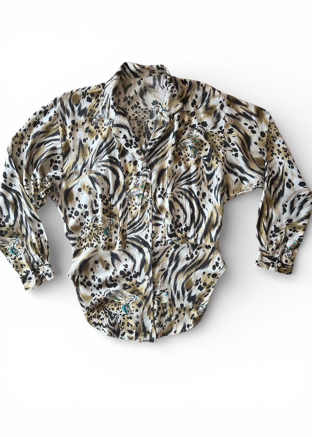 Camicia vintage animalier con stampa leopardo