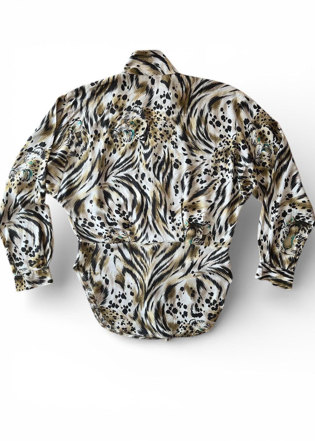 Camicia vintage animalier con stampa leopardo