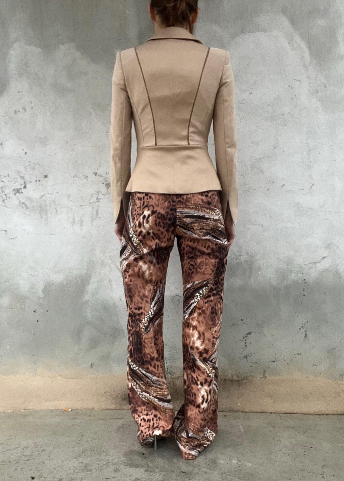 Pantaloni vintage animalier cotone