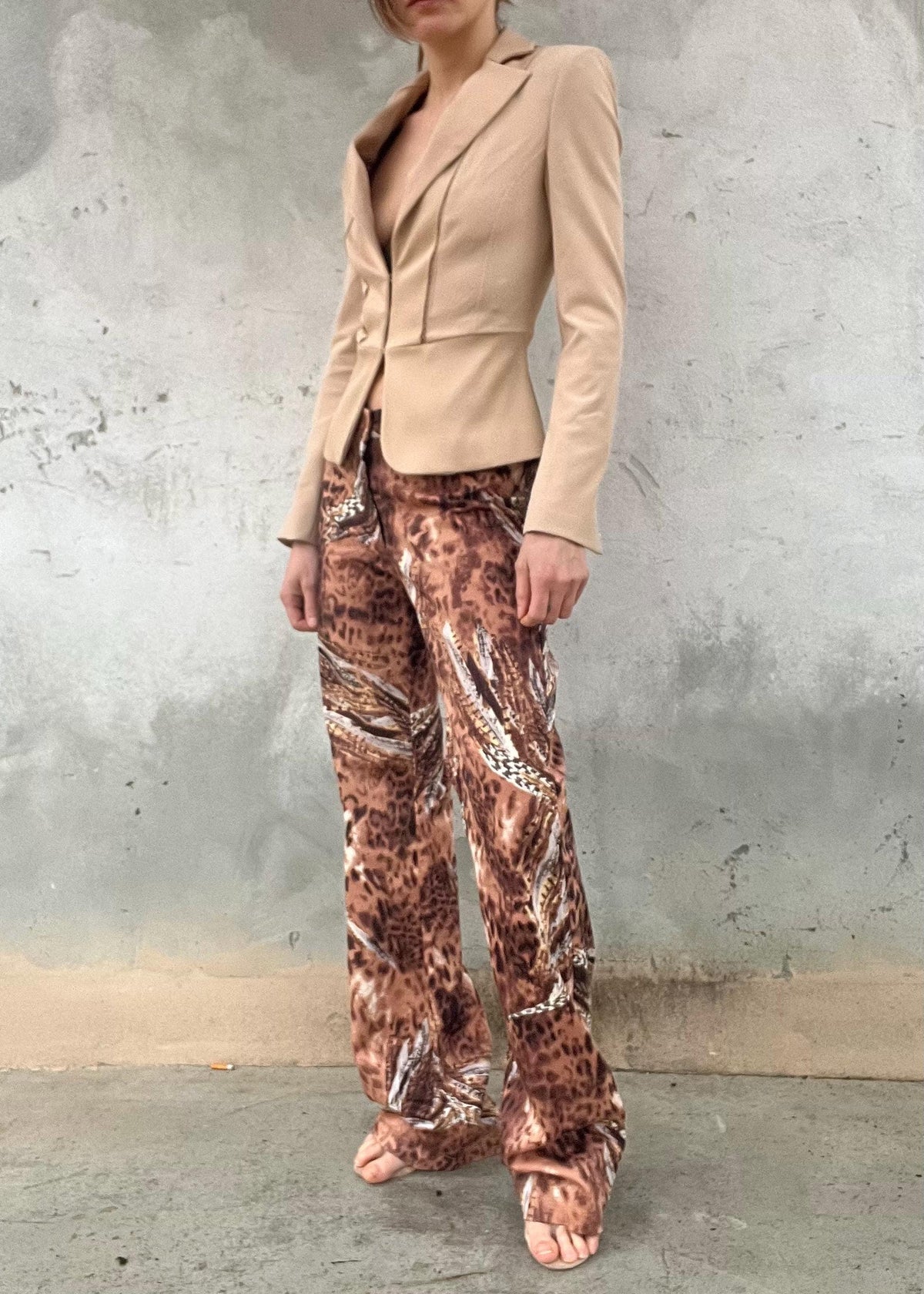Pantaloni vintage animalier cotone