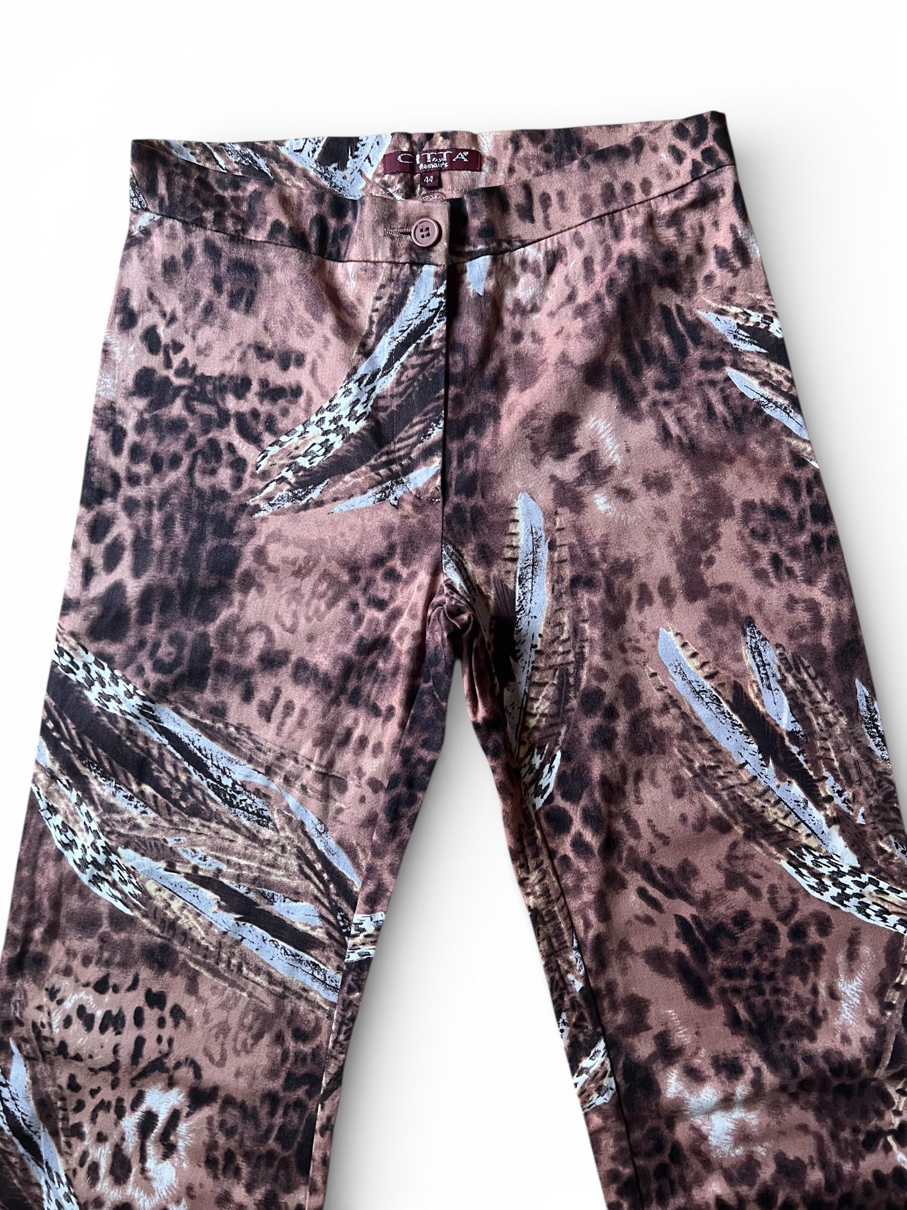 Pantaloni vintage animalier cotone