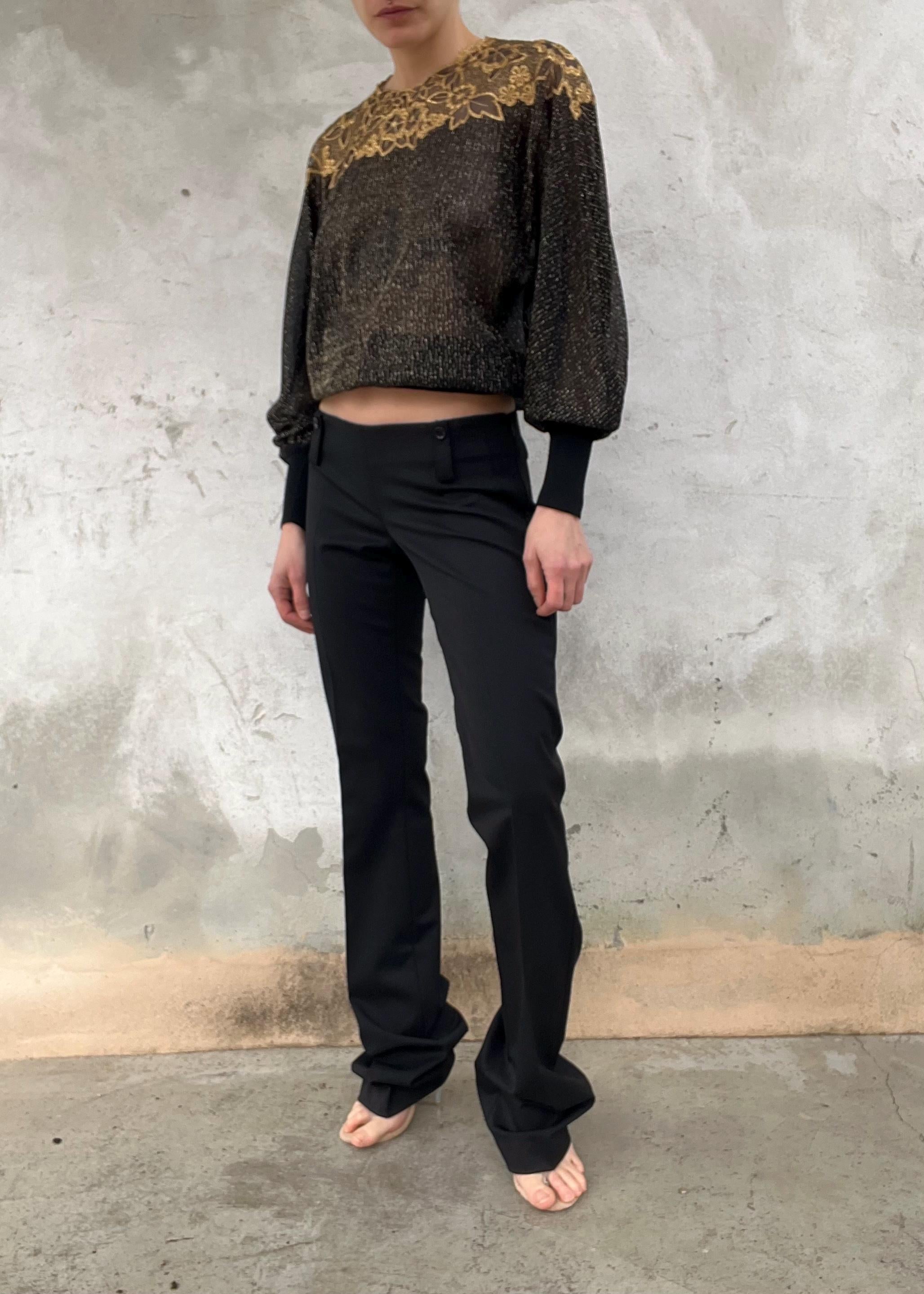 Pantaloni vintage Celyn b. vita bassissima neri