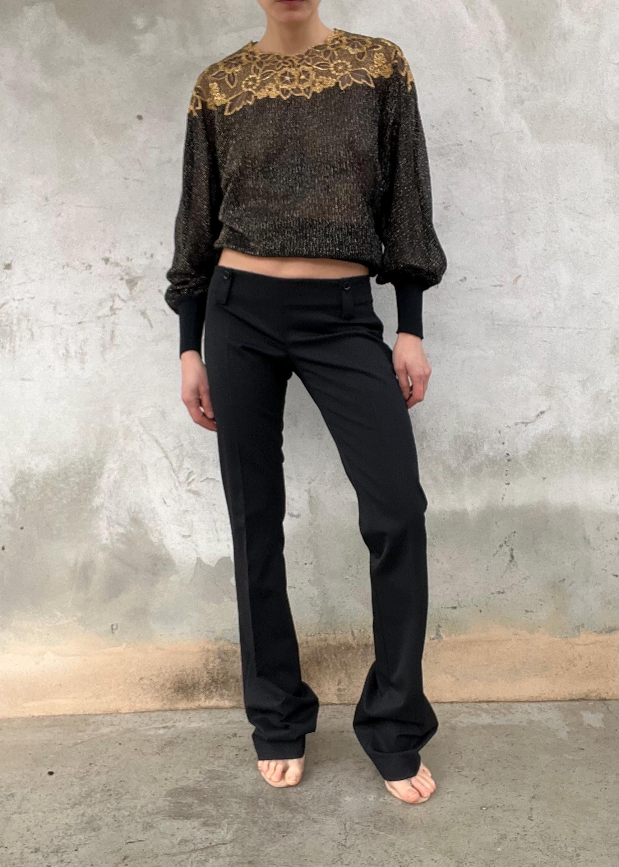 Pantaloni vintage Celyn b. vita bassissima neri