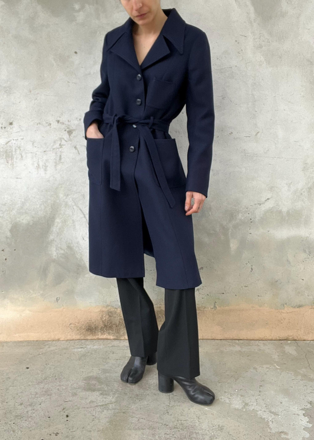 Cappotto raincoat blu navy vintage