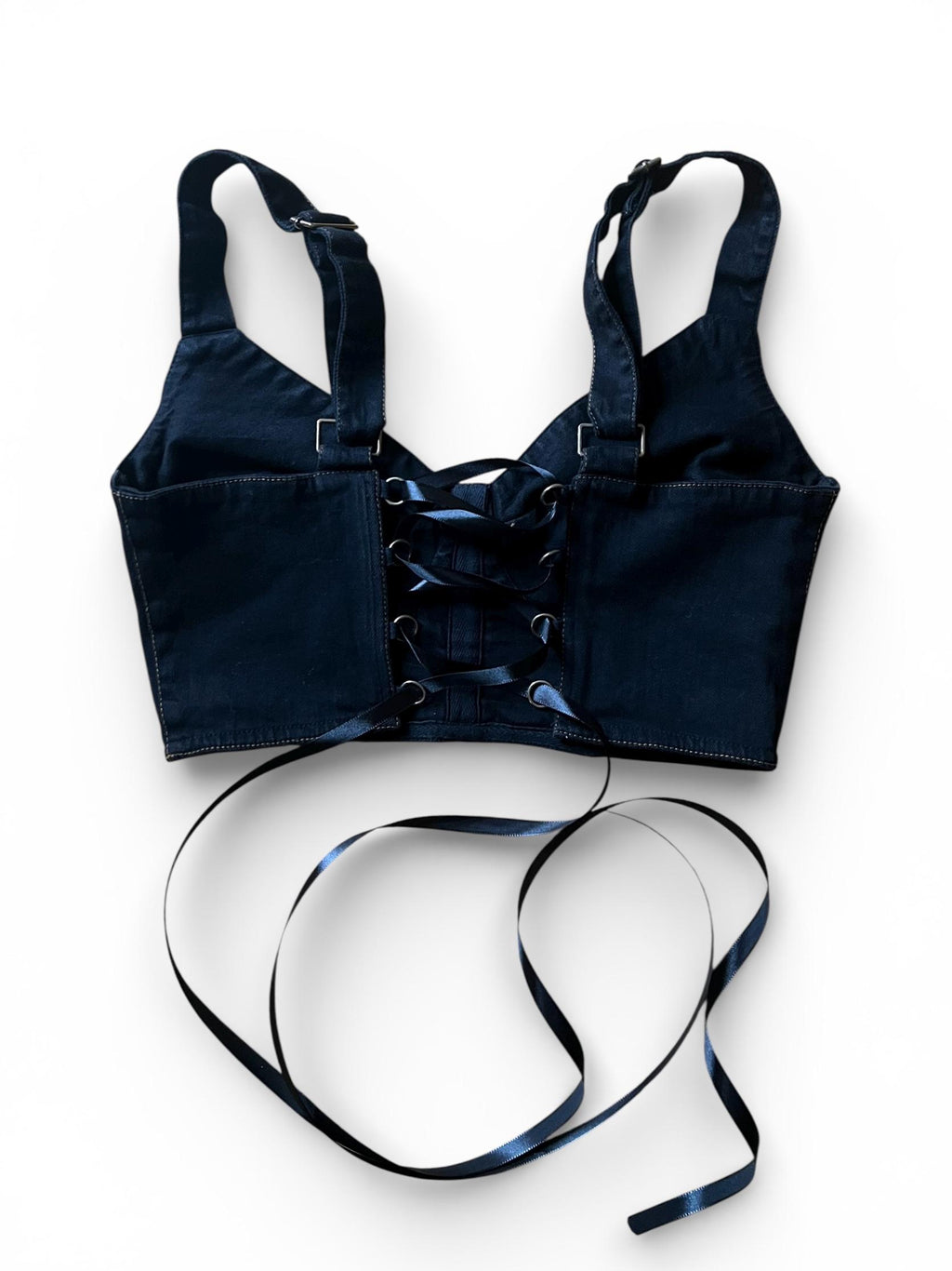 Top Corsetto Nero con Lacci sul Retro