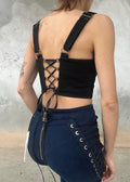Top Corsetto Nero con Lacci sul Retro
