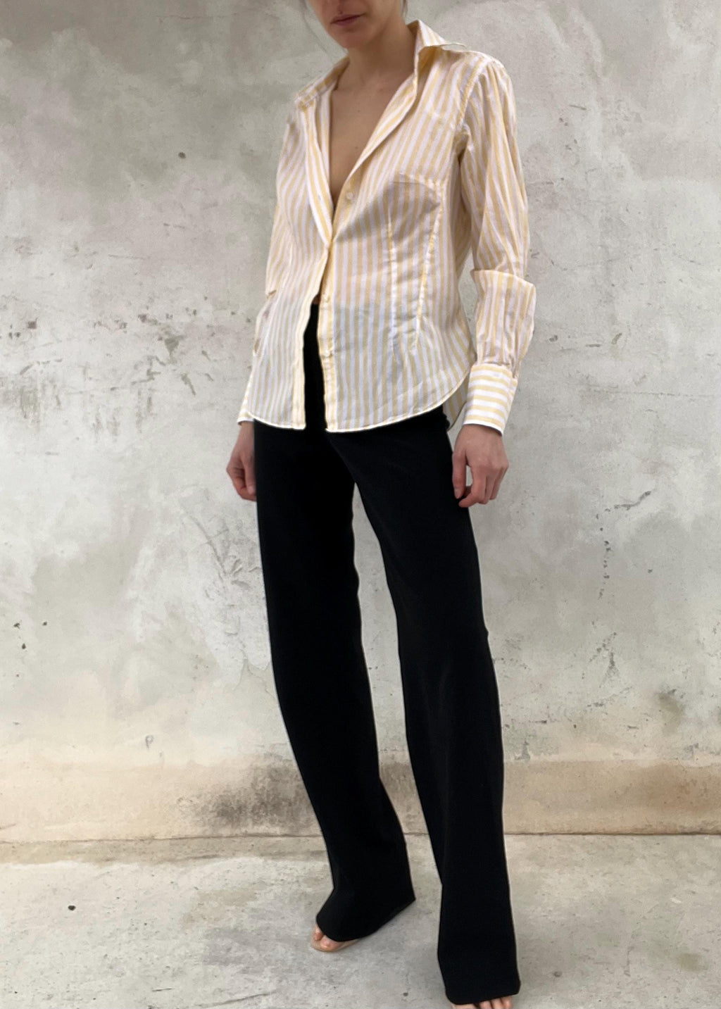 Camicia butter yellow a righe sfiancata
