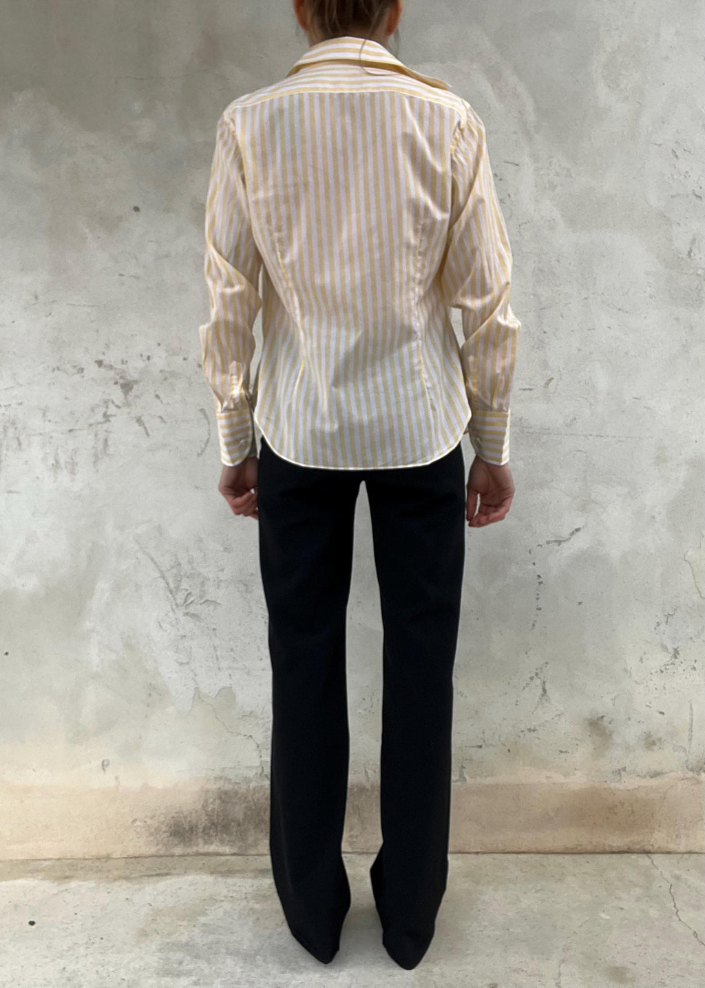 Camicia butter yellow a righe sfiancata