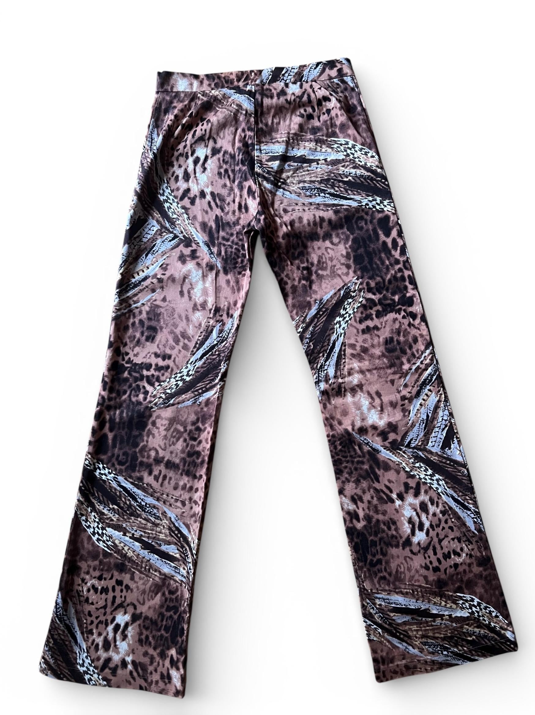 Pantaloni vintage animalier cotone