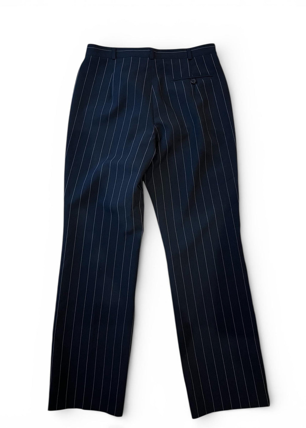 Pantaloni Vintage Gessati Donna Nero Gamba Dritta Tailoring Classico Elegante