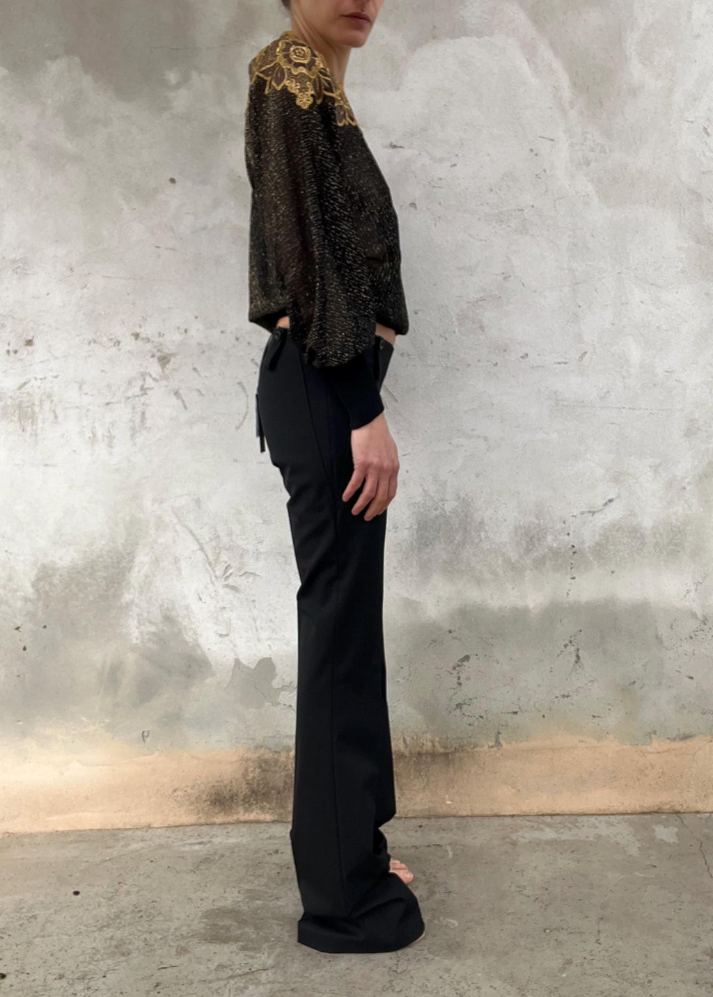 Pantaloni vintage Celyn b. vita bassissima neri