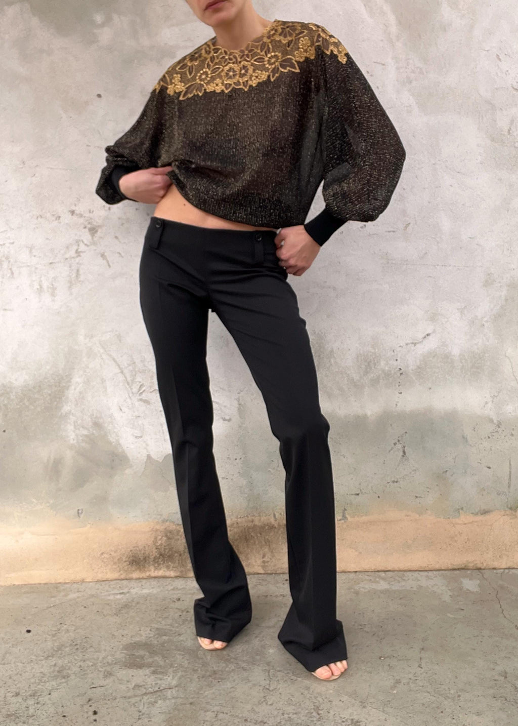 Pantaloni vintage Celyn b. vita bassissima neri