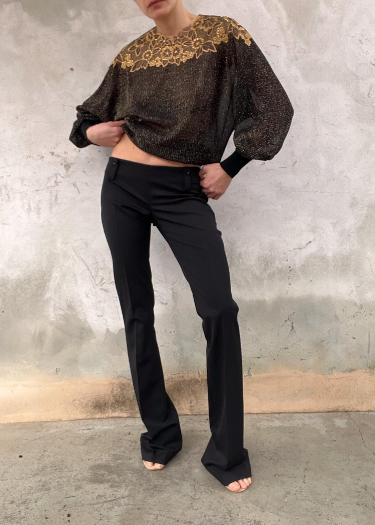 Pantaloni vintage Celyn b. vita bassissima neri