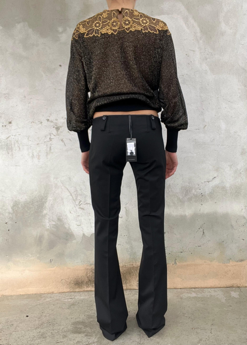 Pantaloni vintage Celyn b. vita bassissima neri