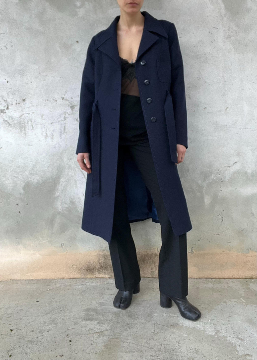 Cappotto raincoat blu navy vintage