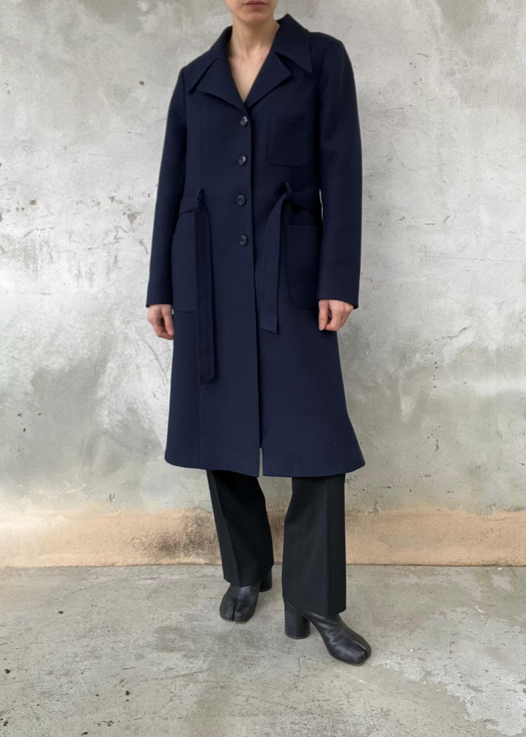 Cappotto raincoat blu navy vintage