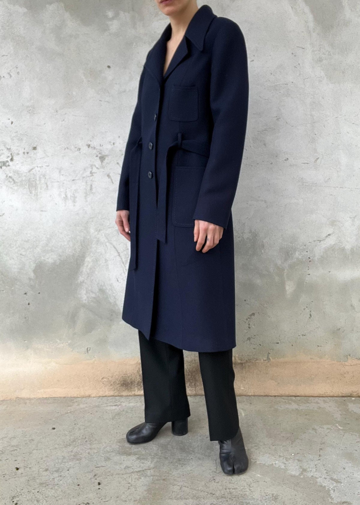 Cappotto raincoat blu navy vintage