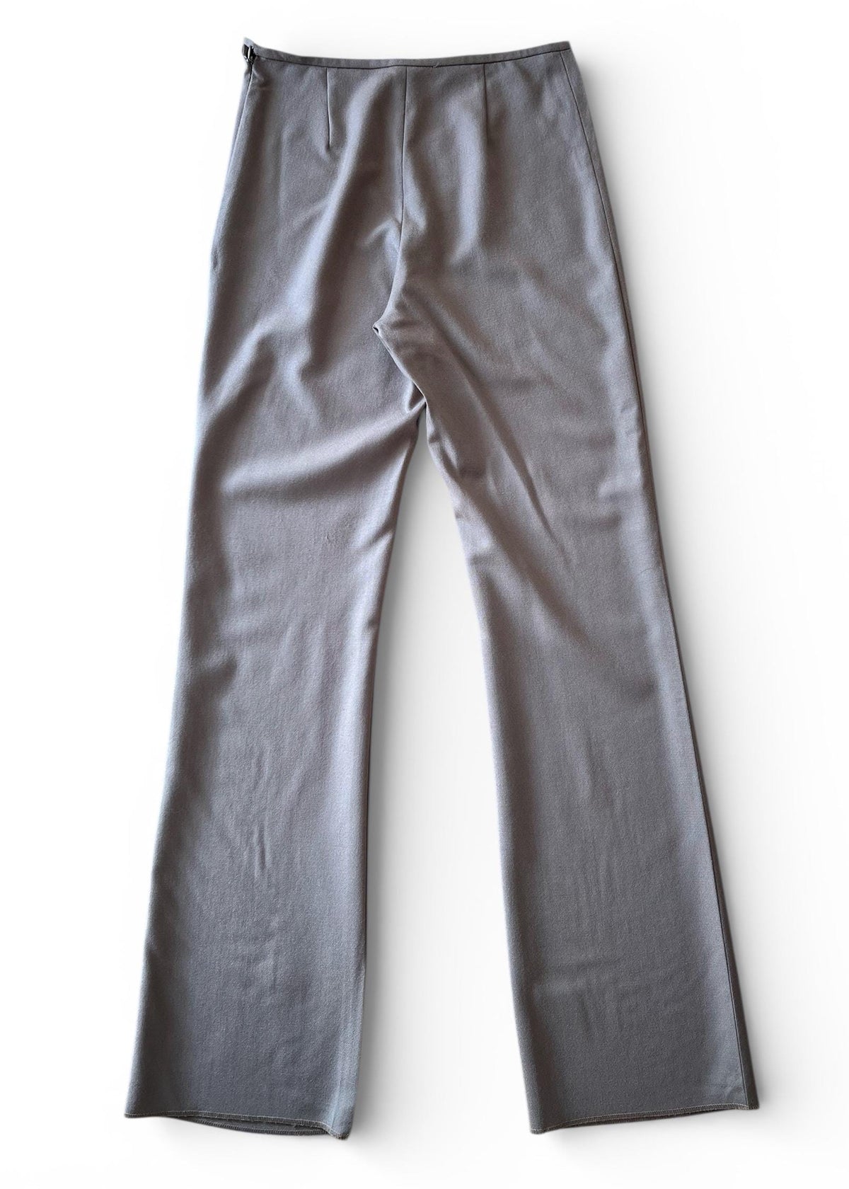 Pantaloni Vintage Beige Misto Lana Vita Alta Wide Leg Minimal