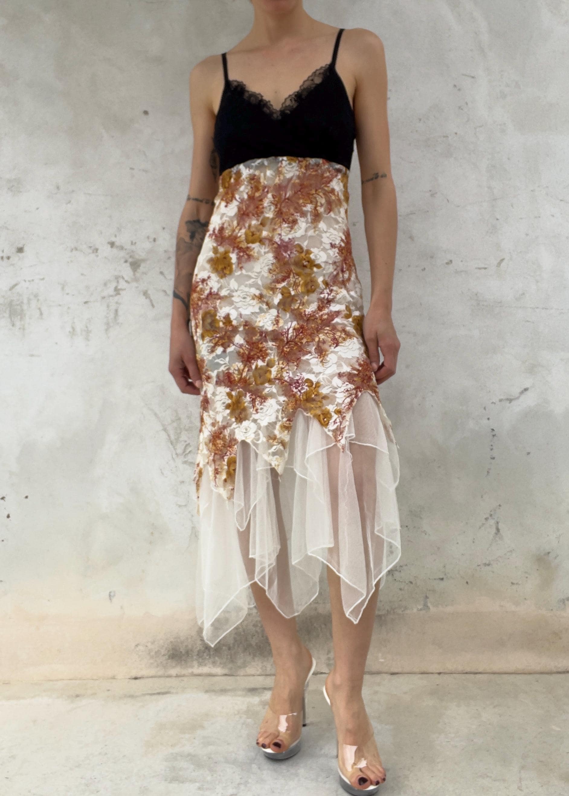 Fairy dress vintage in pizzo floreale e tulle