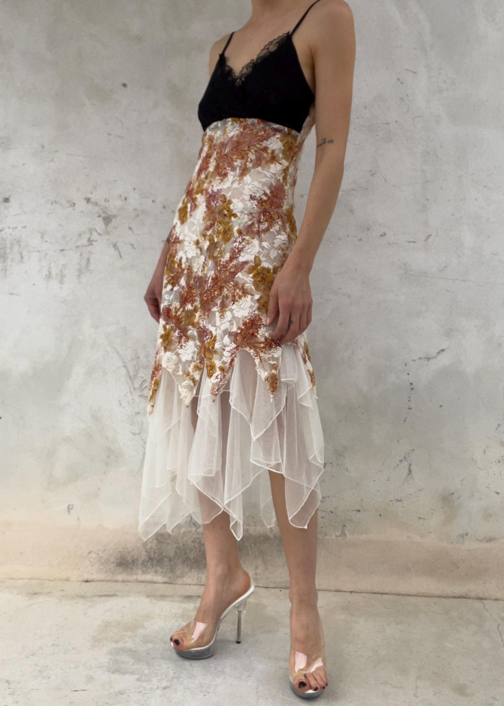 Fairy dress vintage in pizzo floreale e tulle