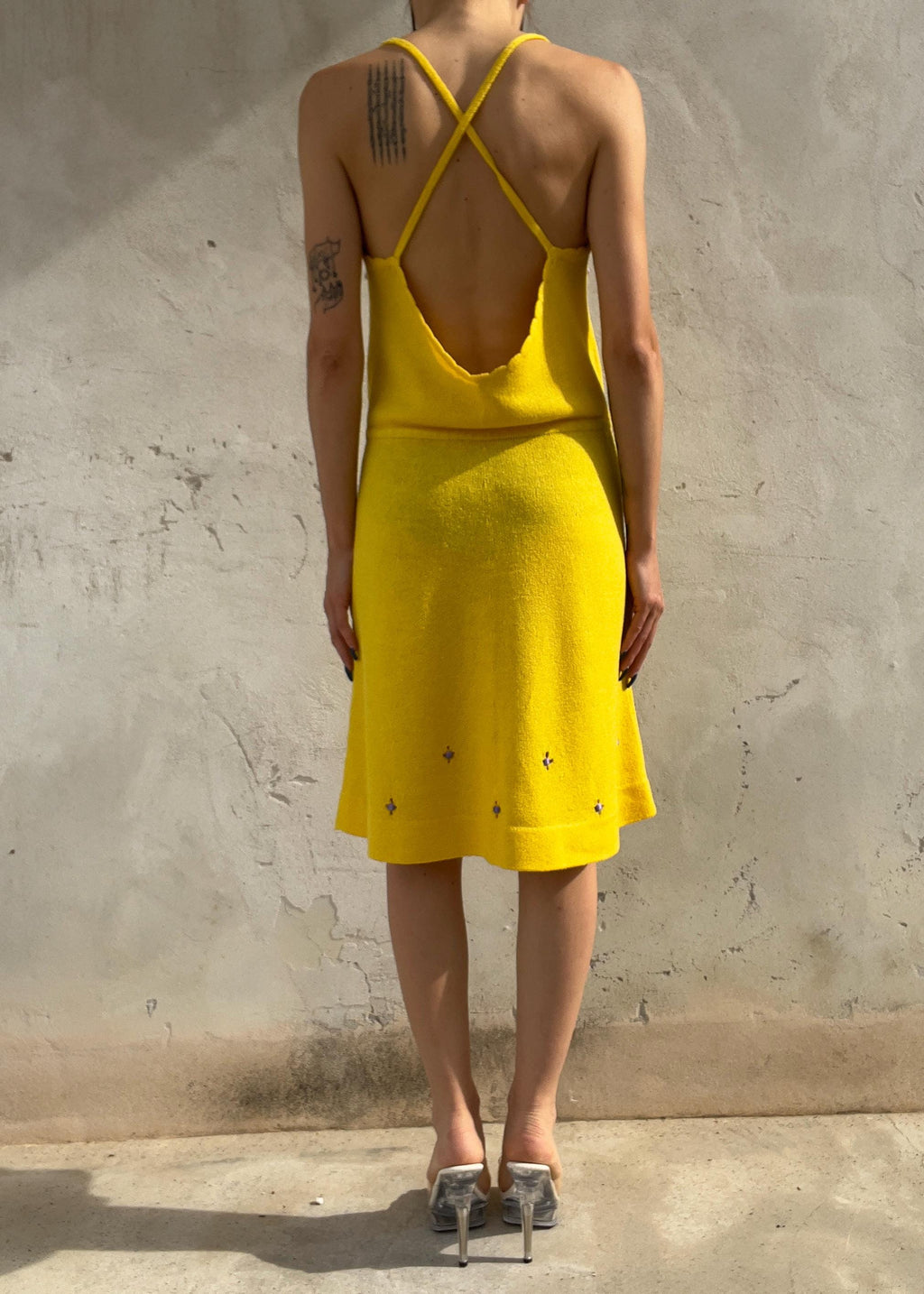 Abito Knit Giallo Limone Vintage