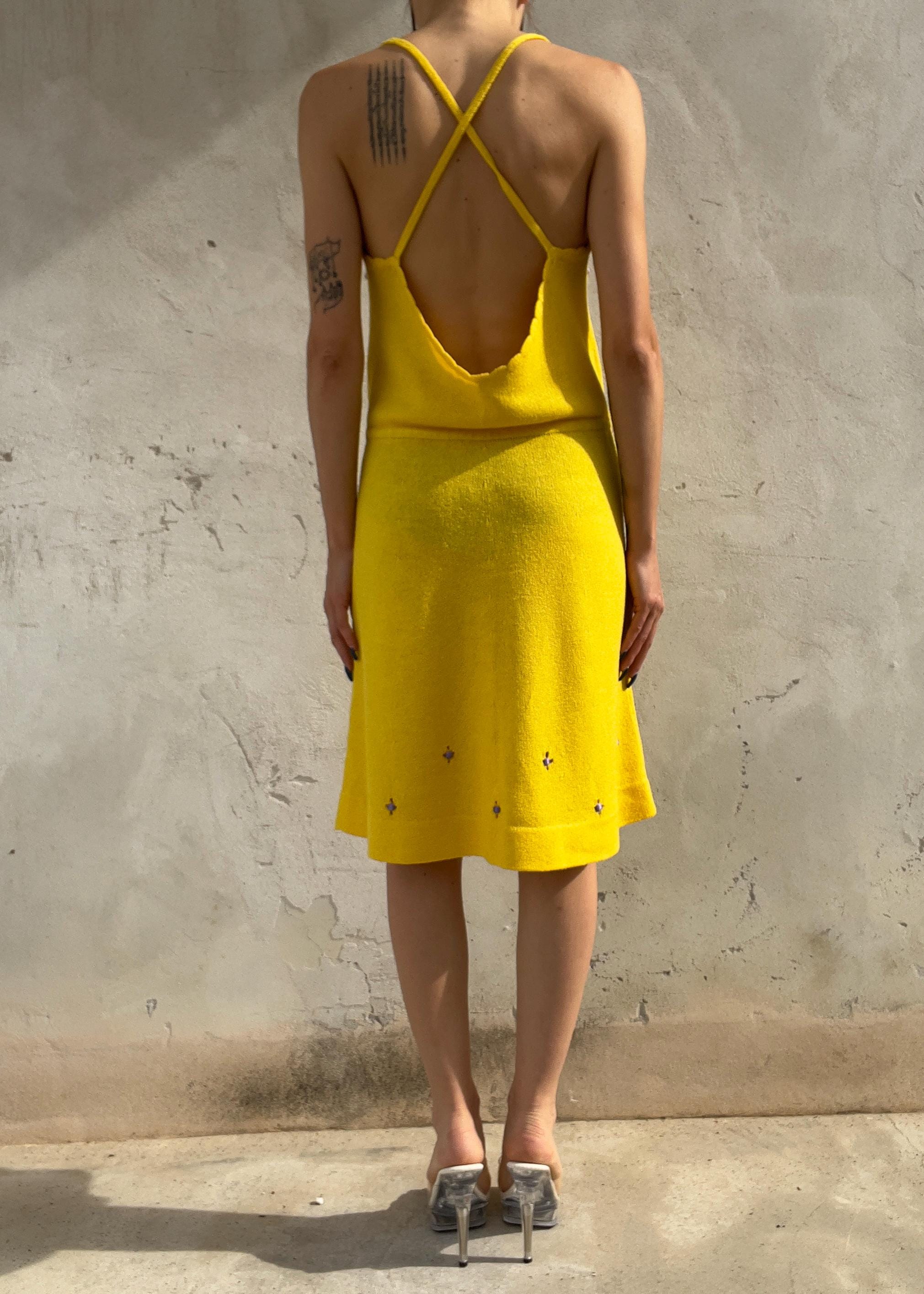 Abito Knit Giallo Limone Vintage