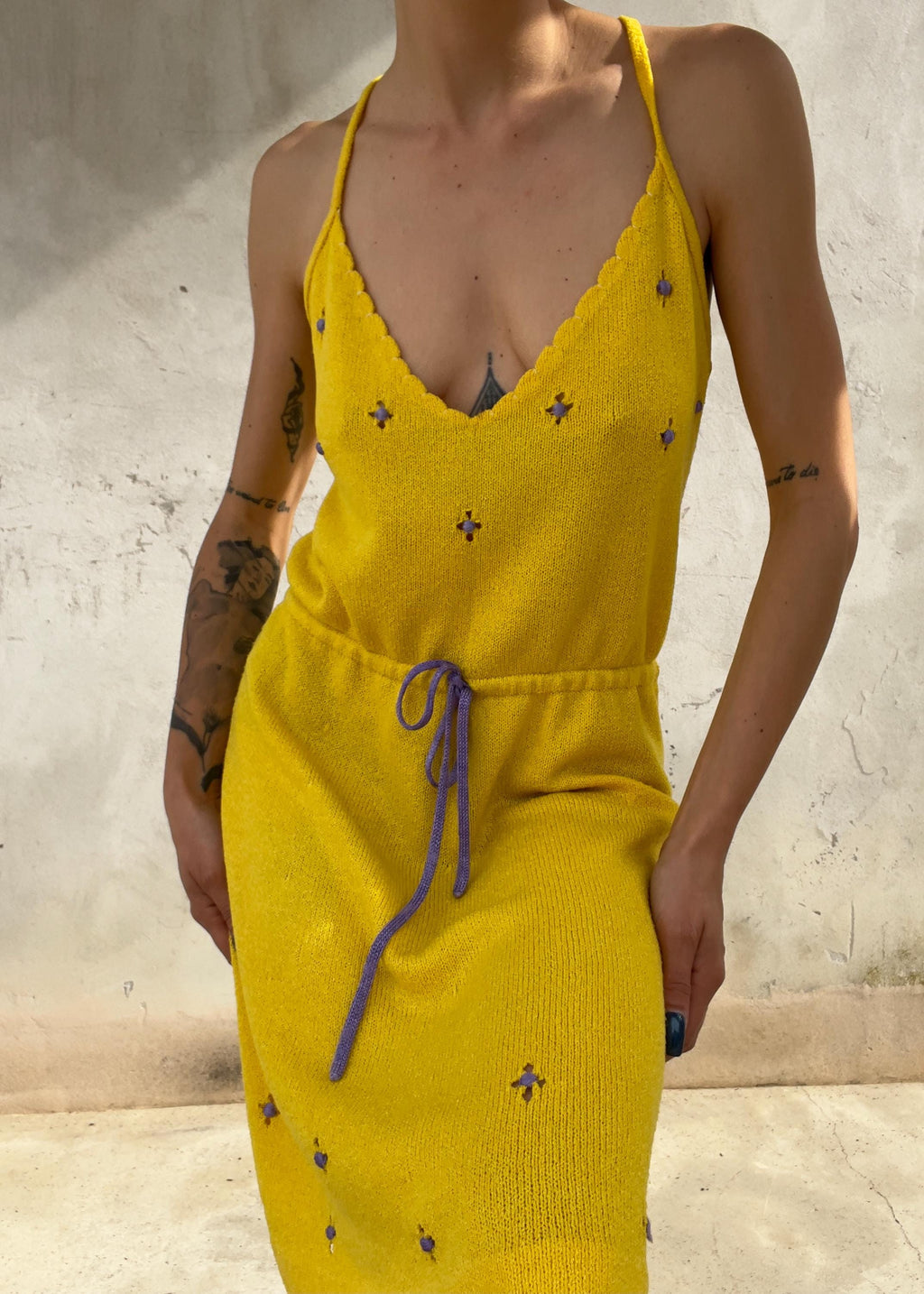 Abito Knit Giallo Limone Vintage