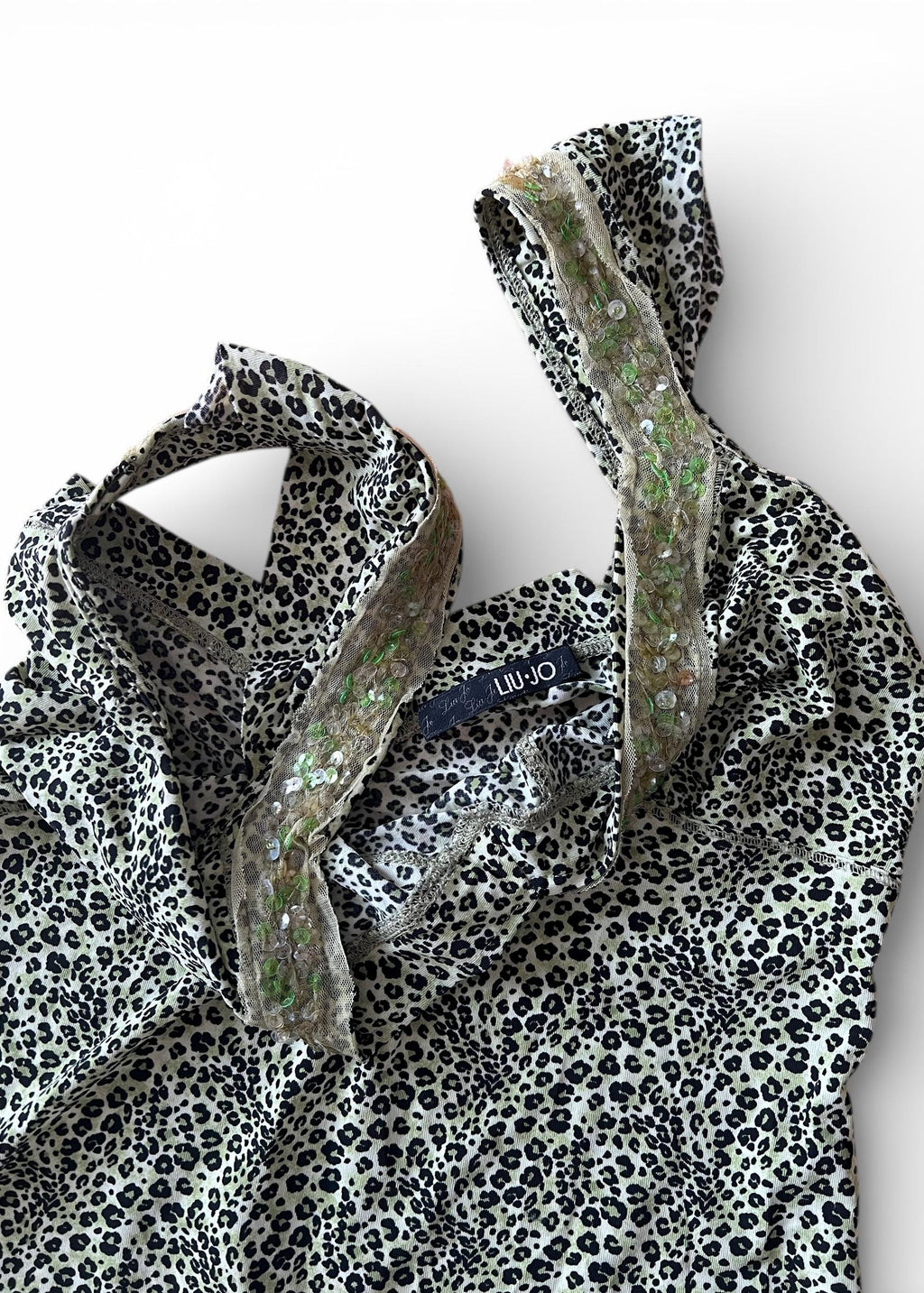 Abito Liu Jo vintage Y2K animalier verde con paillettes