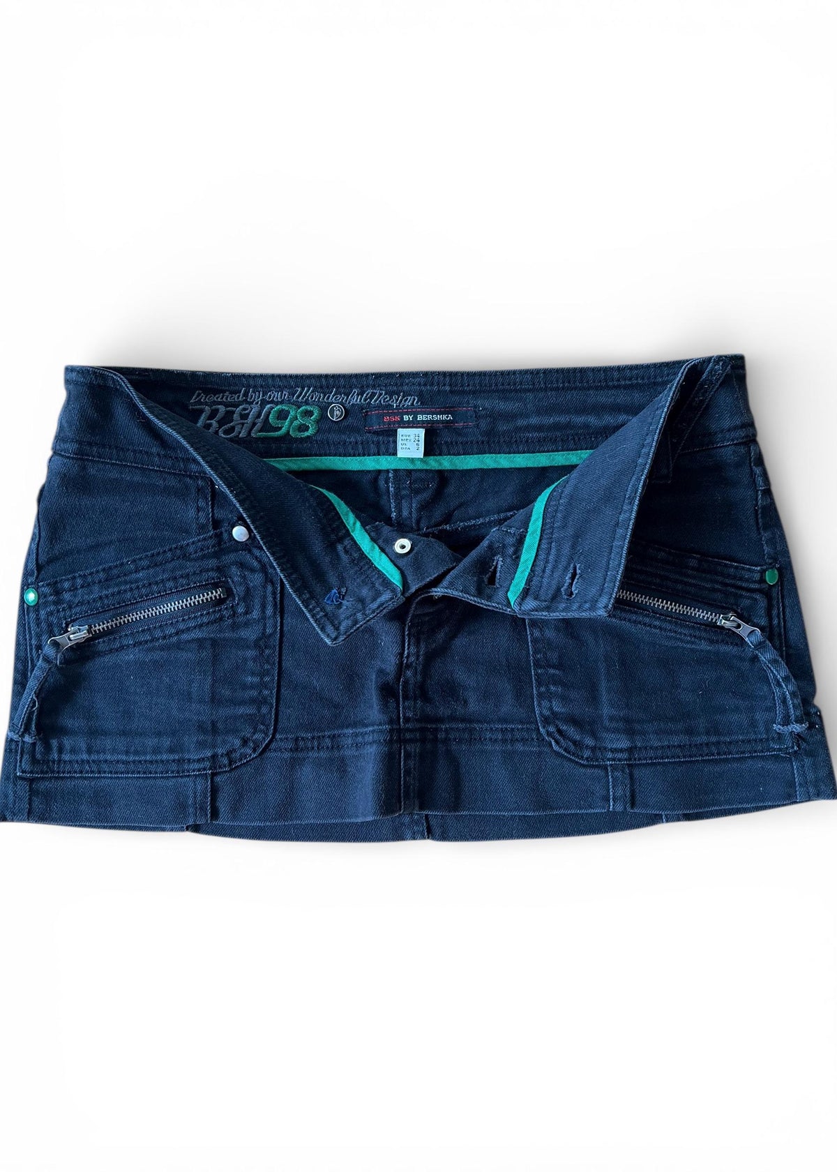 Vintage Bershka Y2K Denim Micro Mini Skirt