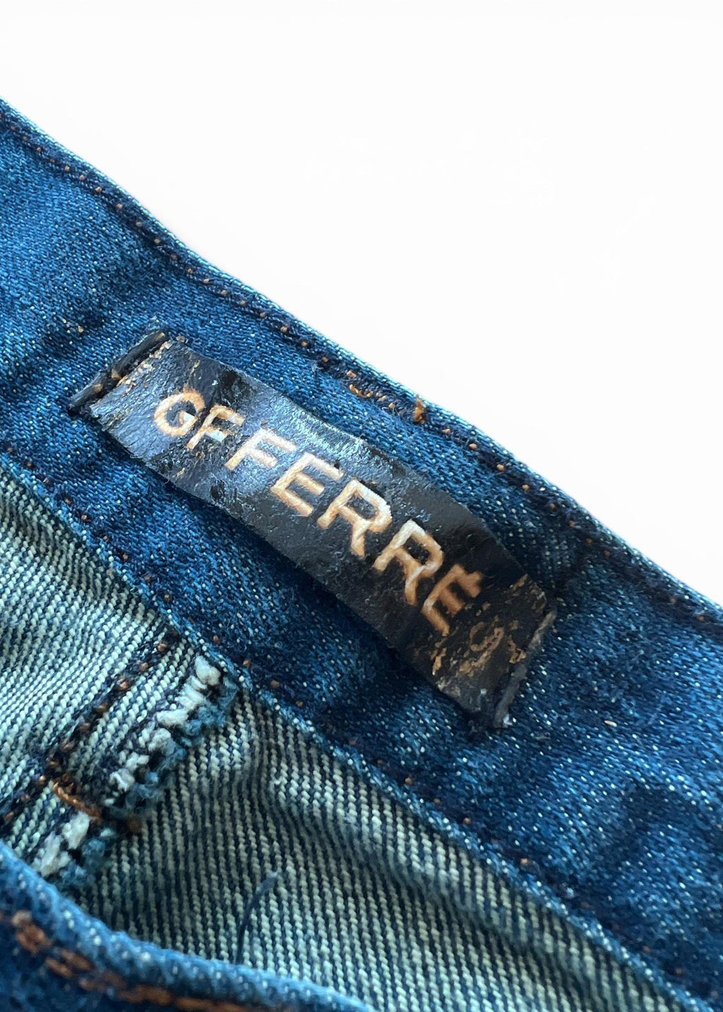 Jeans Vintage GF Ferré Cargo Y2K Denim Utility Low Waist Blu Designer Anni 2000