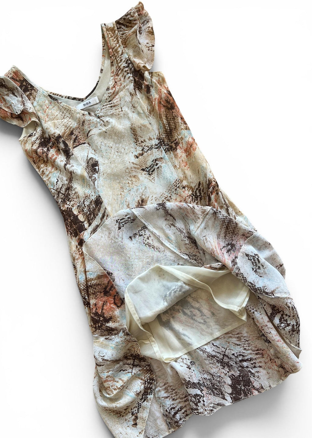 Abito Vintage BIBA Animalier Beige e Azzurro