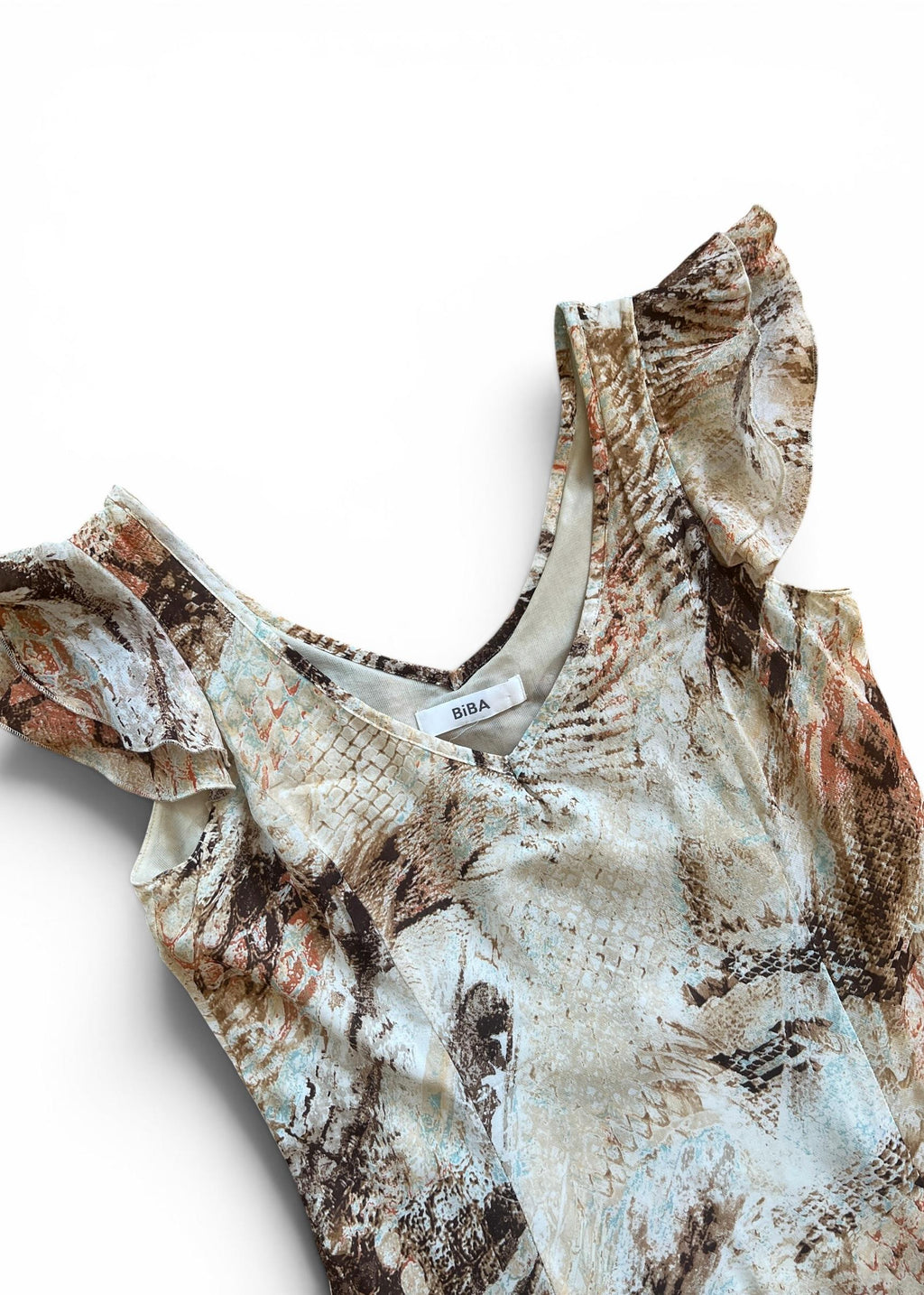 Abito Vintage BIBA Animalier Beige e Azzurro