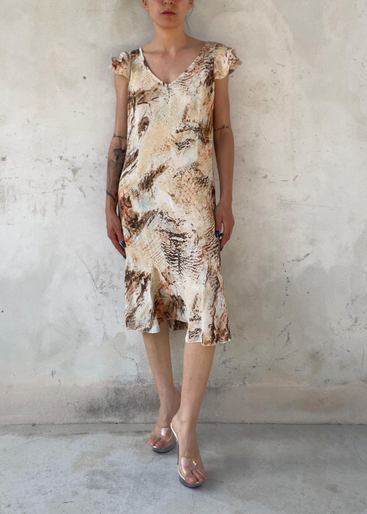 Abito Vintage BIBA Animalier Beige e Azzurro