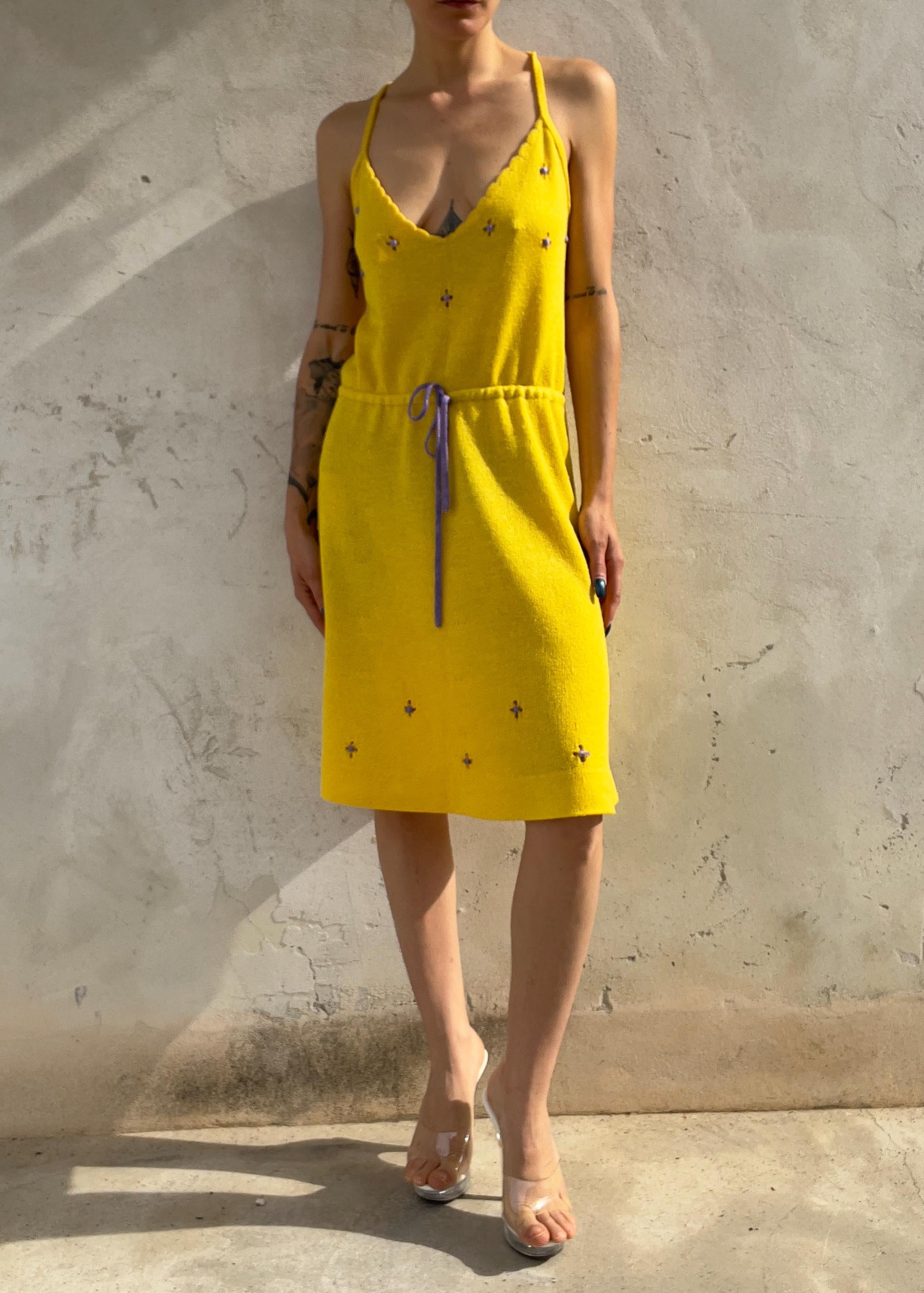 Abito Knit Giallo Limone Vintage