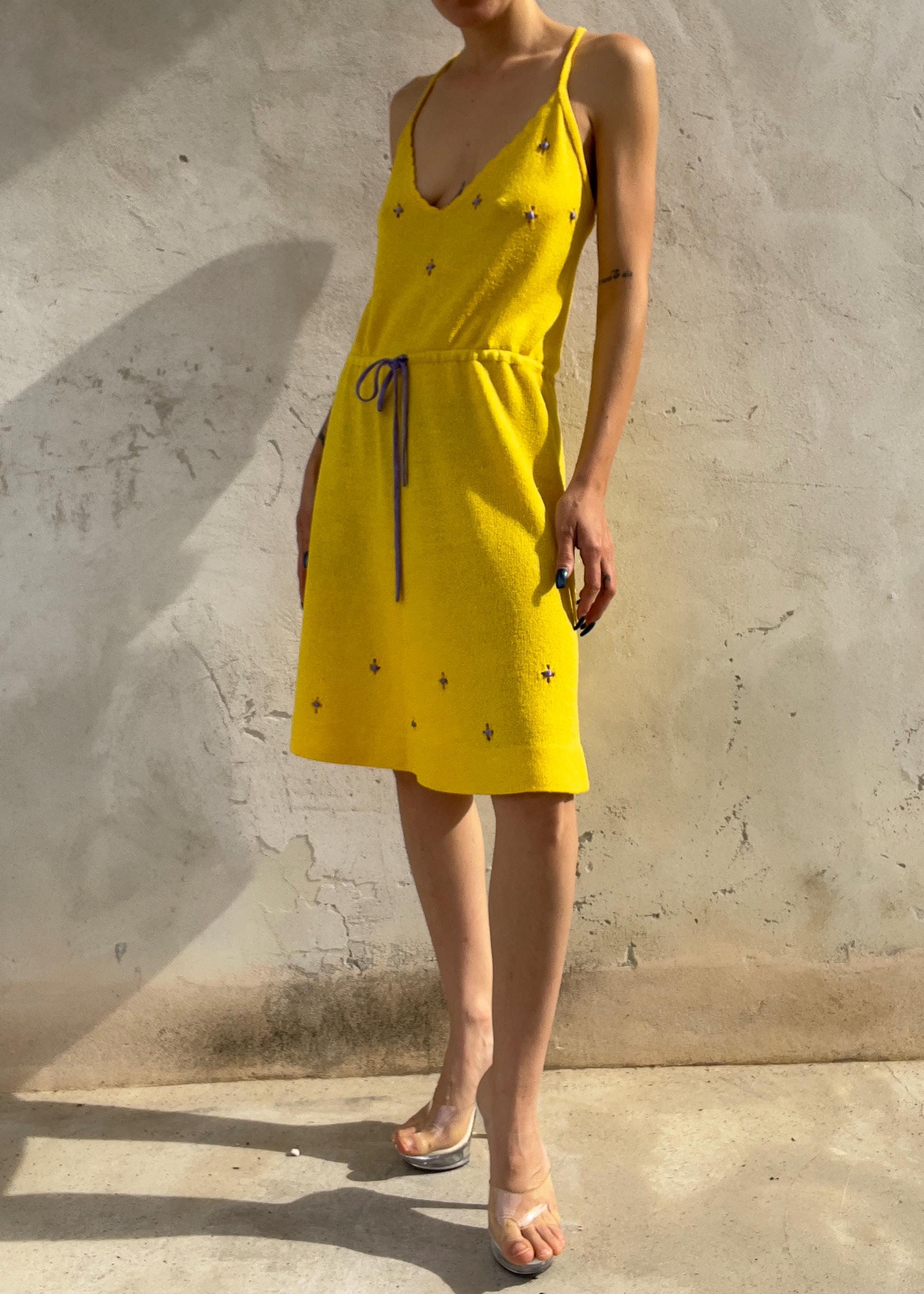 Abito Knit Giallo Limone Vintage