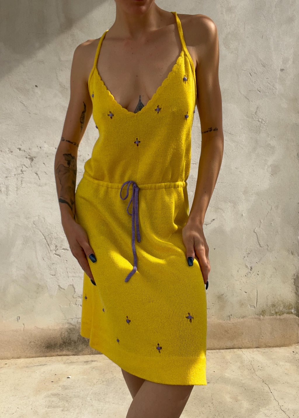 Abito Knit Giallo Limone Vintage