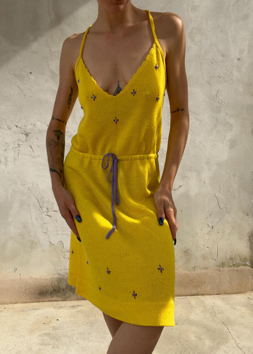 Abito Knit Giallo Limone Vintage