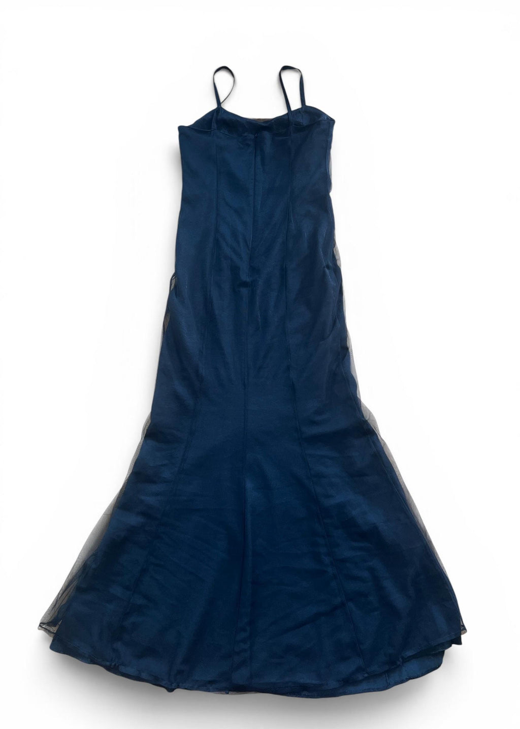 Abito Lungo Vintage Antonio Fusco in Tulle Nero Ricamato