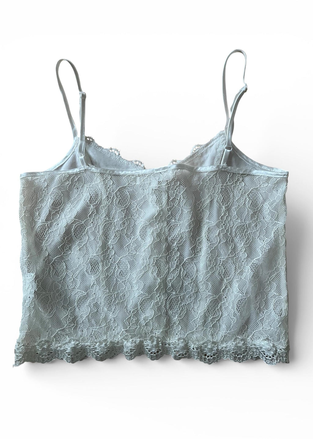 Top bianco in pizzo Y2K con schiena sheer