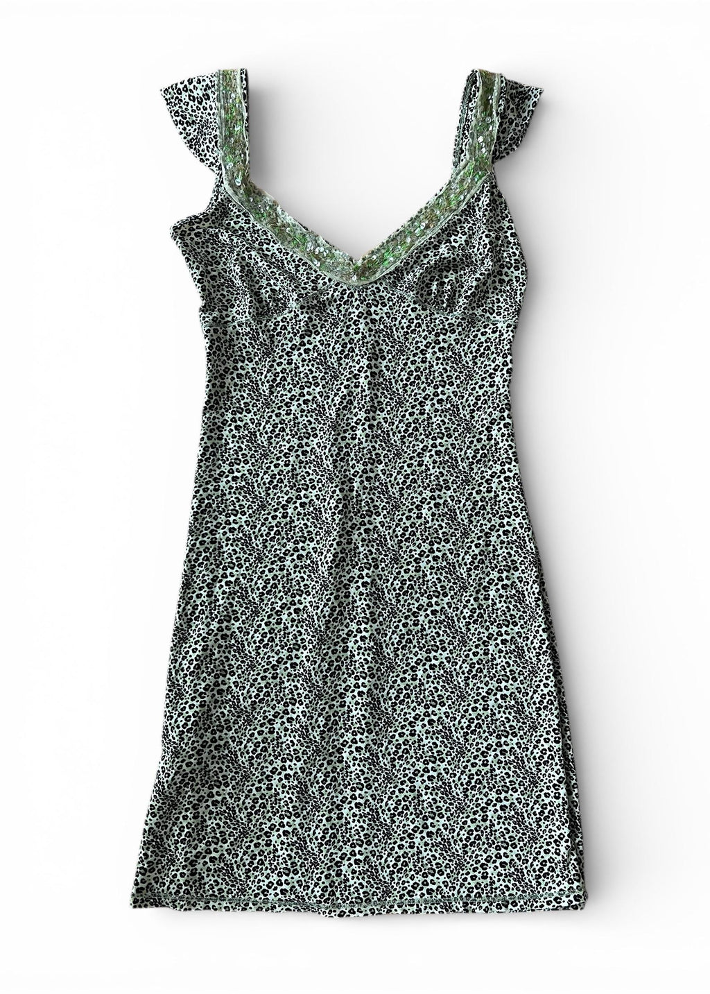 Abito Liu Jo vintage Y2K animalier verde con paillettes