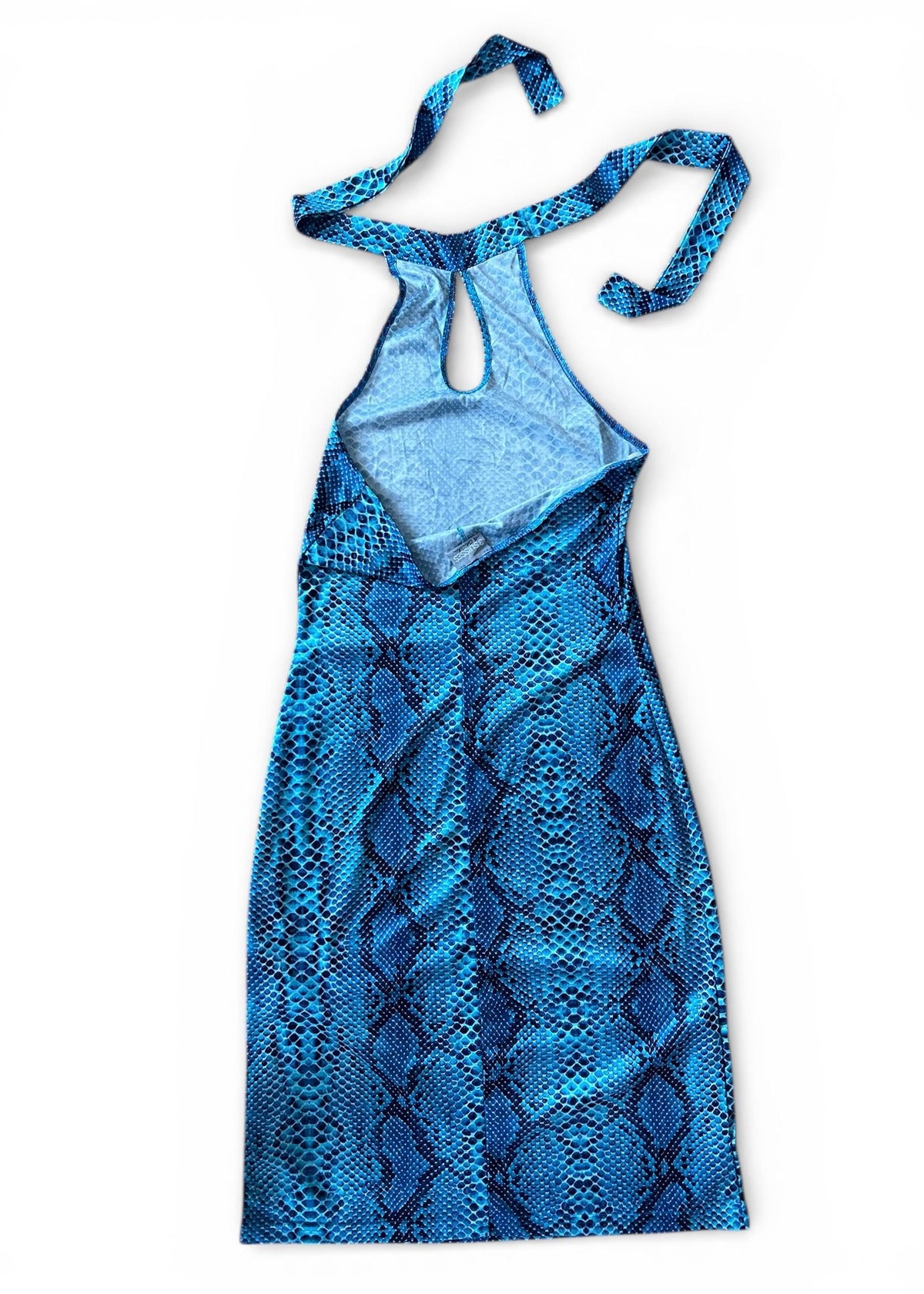 Abito Halter Pitonato Blu Y2K