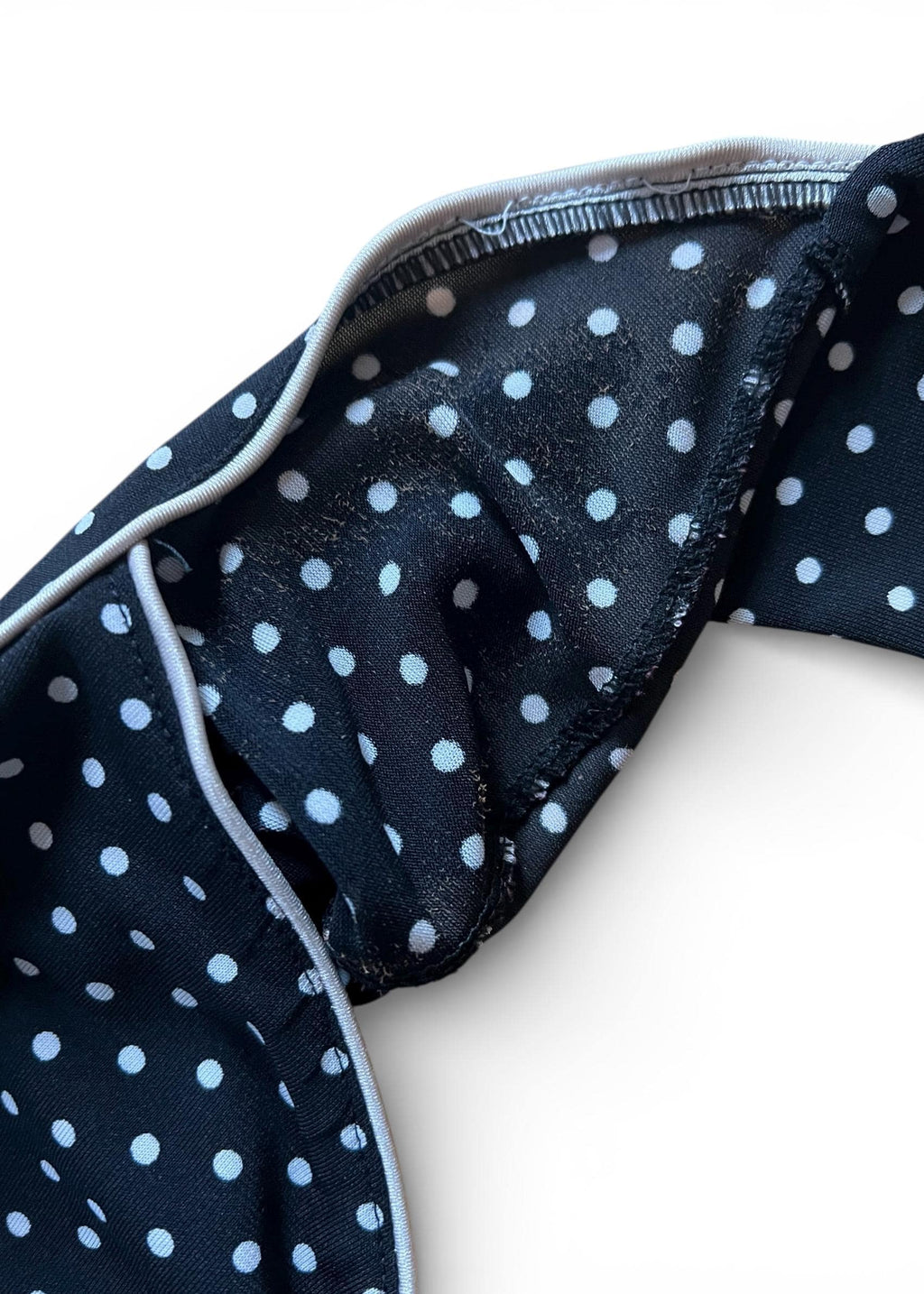 Abito Vintage a Pois Nero e Bianco con Schiena Aperta