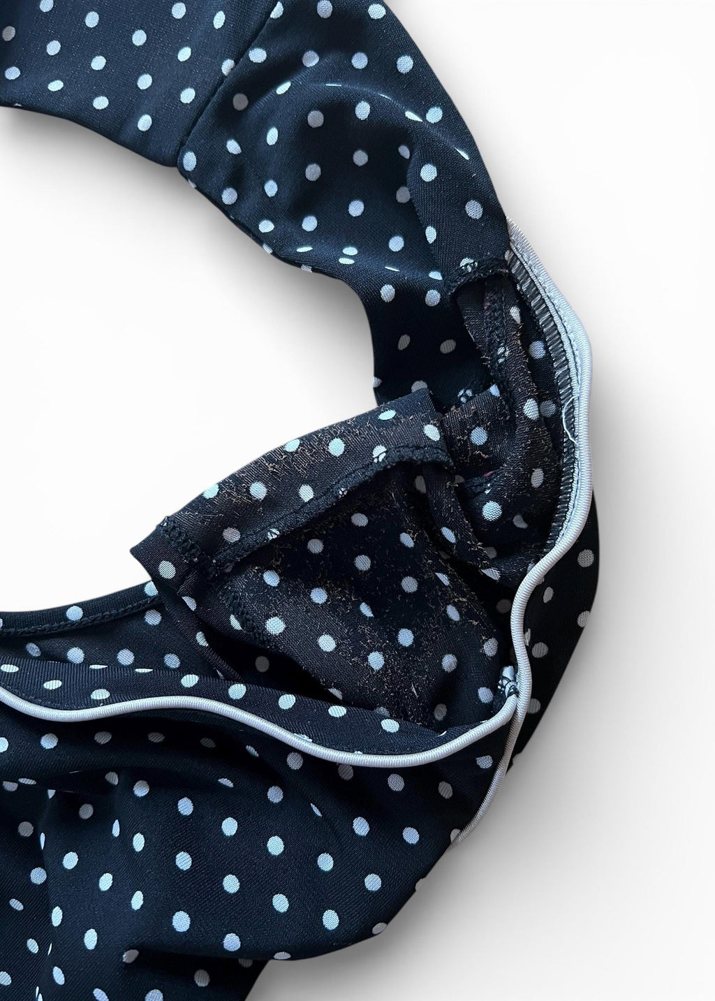 Abito Vintage a Pois Nero e Bianco con Schiena Aperta