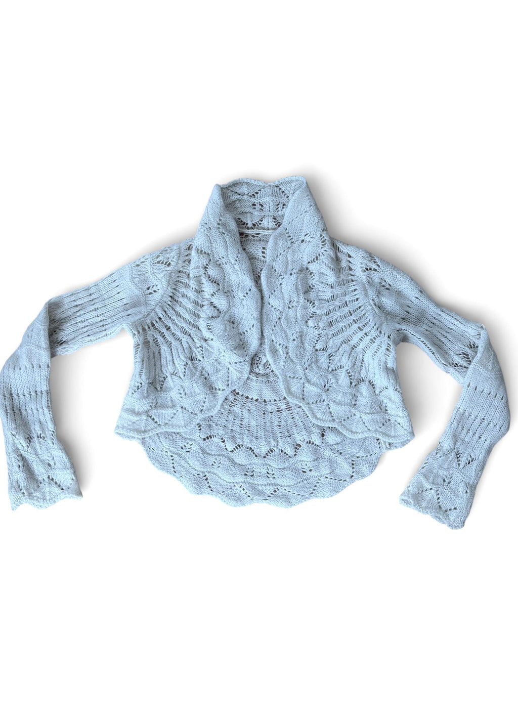 Benetton Vintage Bolero in Maglia Traforata Mohair Panna Cottagecore Boho