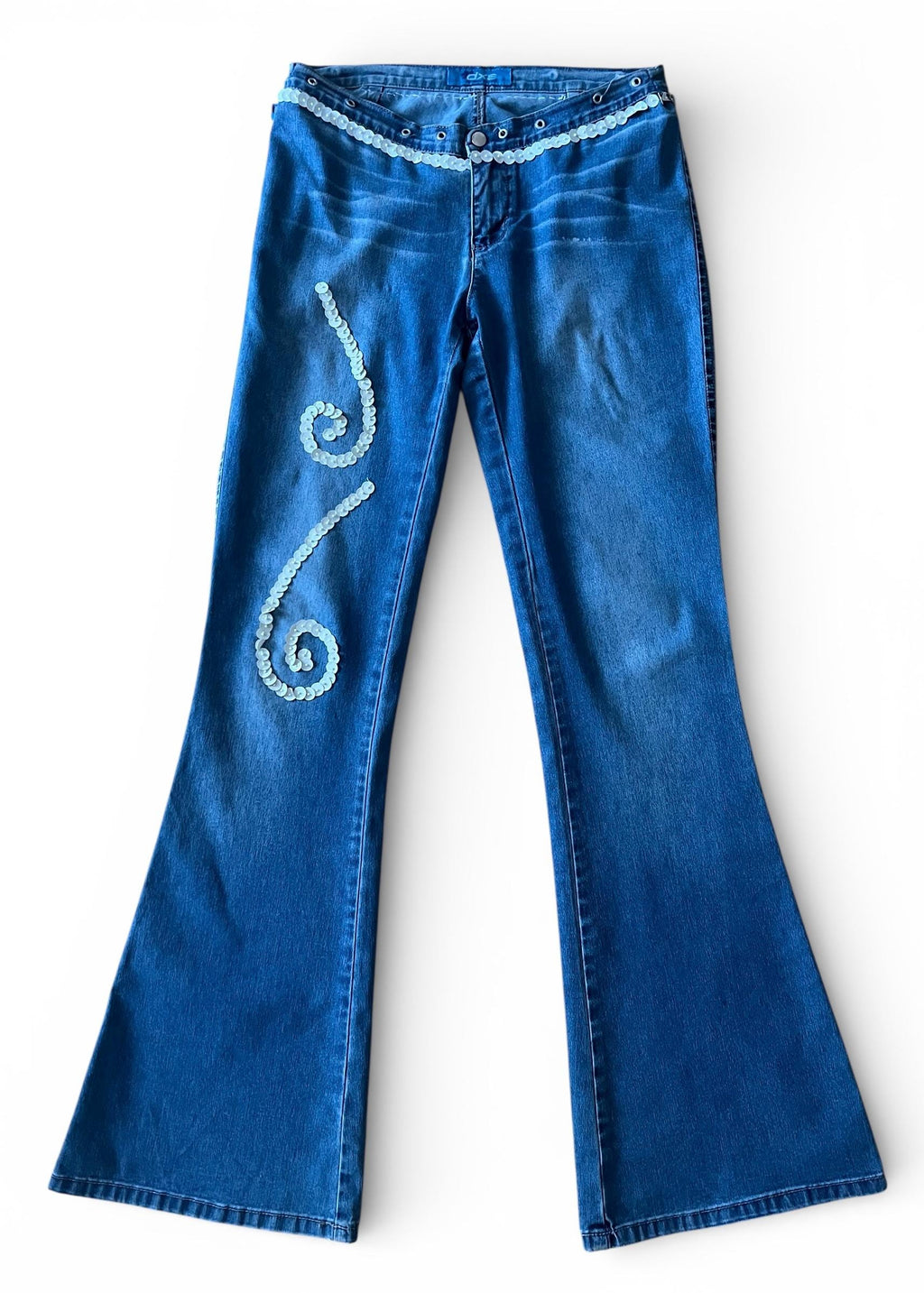 Jeans Y2K Flare con Paillettes