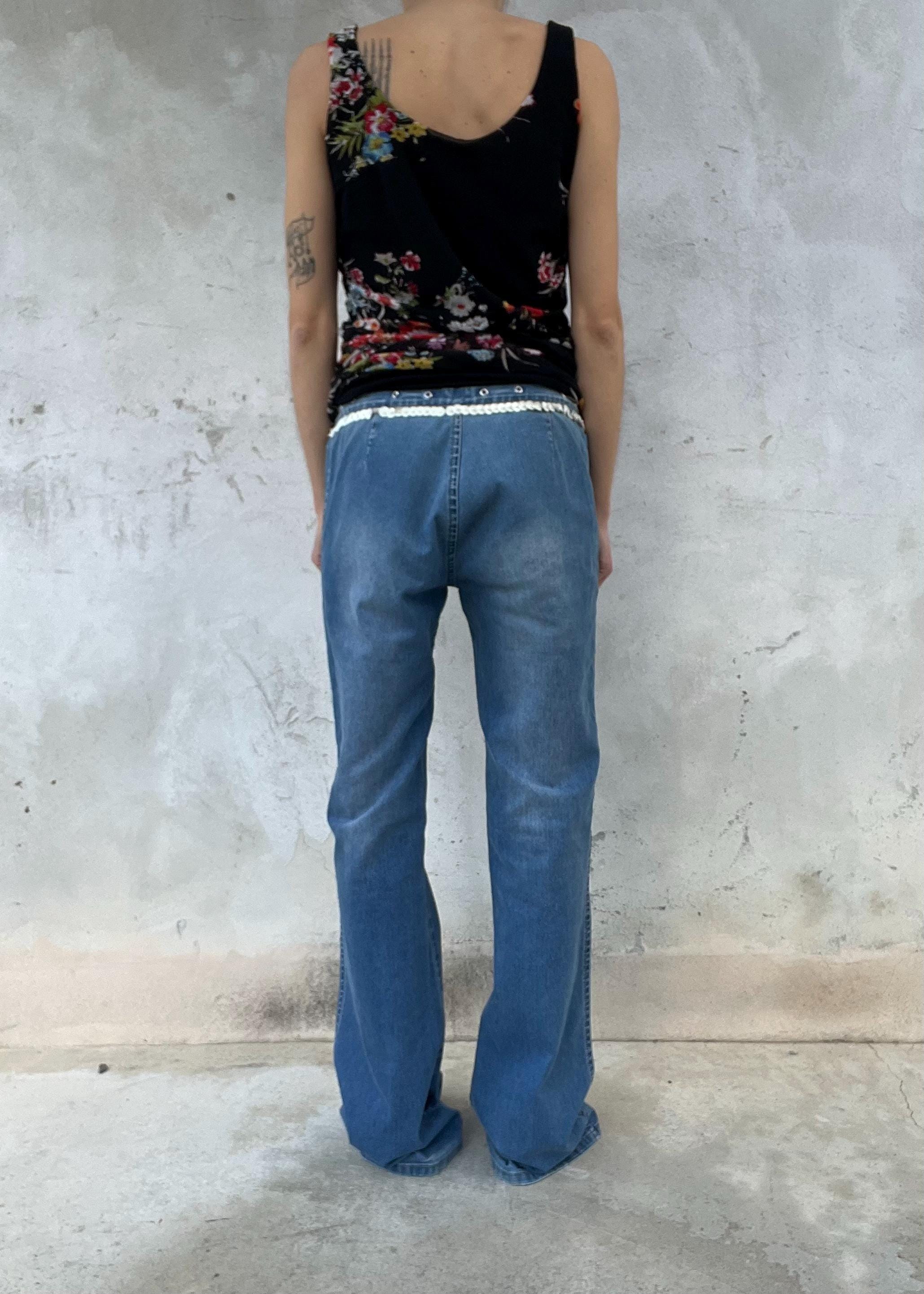 Jeans Y2K Flare con Paillettes