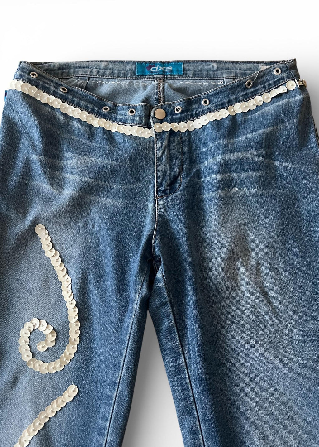 Jeans Y2K Flare con Paillettes