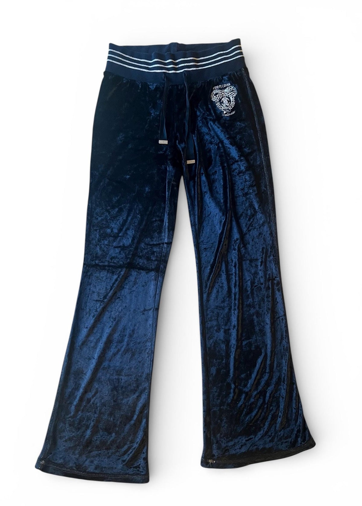 Roberto Cavalli Gym Pantaloni in Velluto Nero Y2K