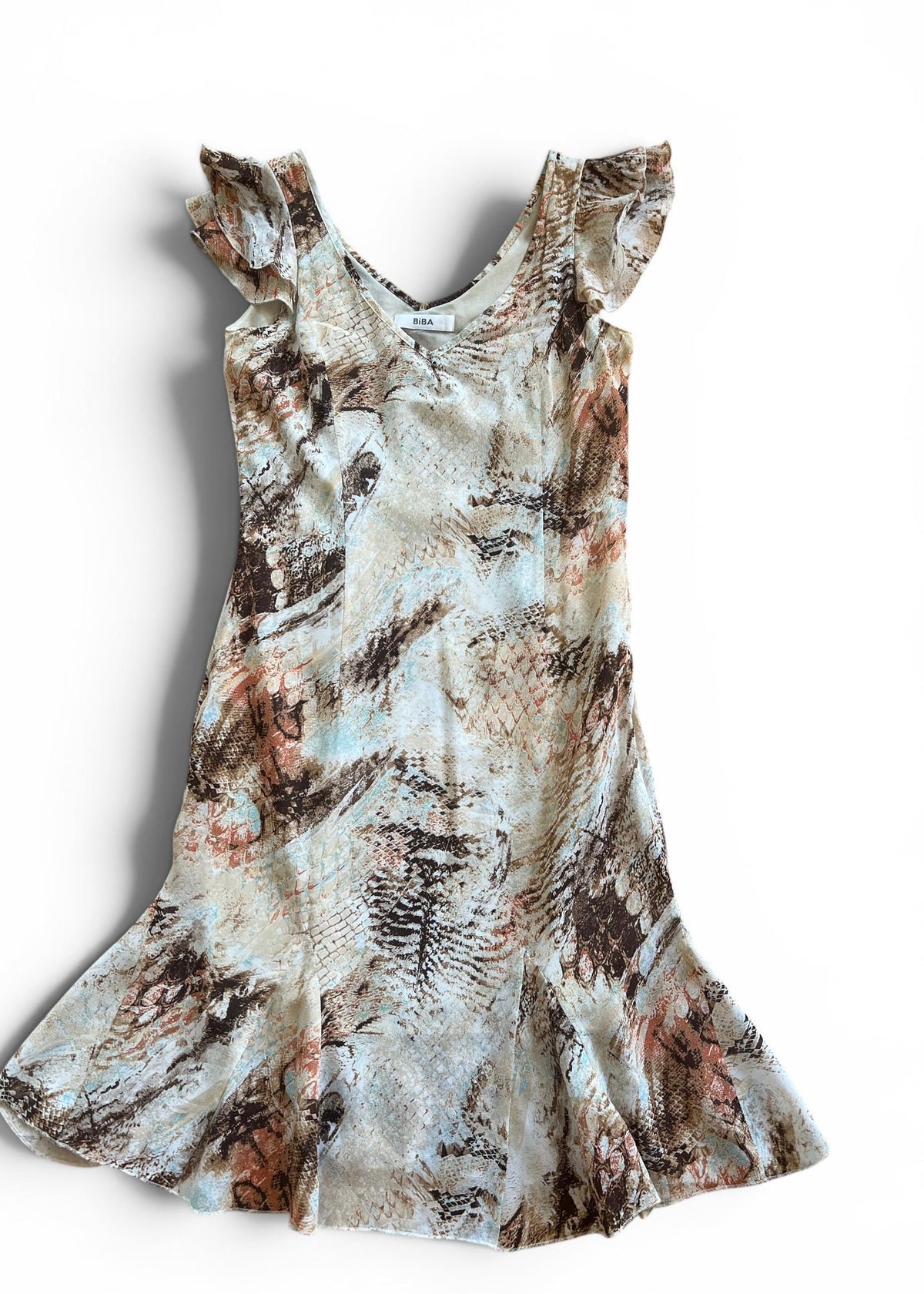 Abito Vintage BIBA Animalier Beige e Azzurro
